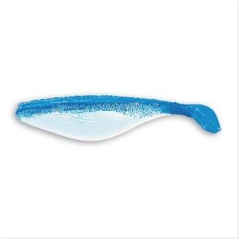 DELALANDE SHAD 7.5cm  Alb Spate Albastru 4 Buc/Plic