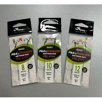 FILEX METHOD FEEDER RIG CU FIR TEXTIL NR 0.12MM, CARLIG NR 10 CU ELASTIC PELETE  2 BUC/PLIC