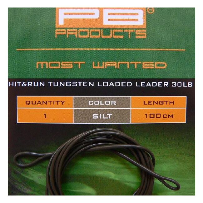 PB HIT - RUN  TUNGSTEN LOADED LEADER 30LB SILT