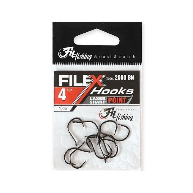 Carlige Filfishing 2080 Black Nickel cu Ochet  Nr 8 /10 Buc / Plic