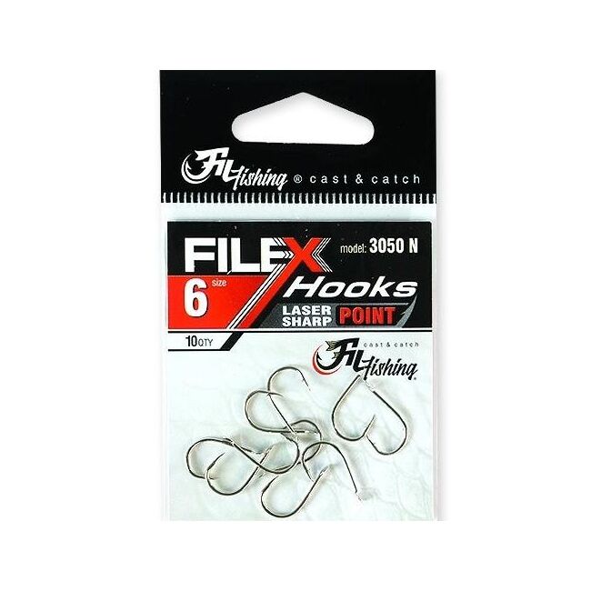 Carlige Filfishing 3050  Nickel cu Paleta  Nr 6  /10 Buc / Plic