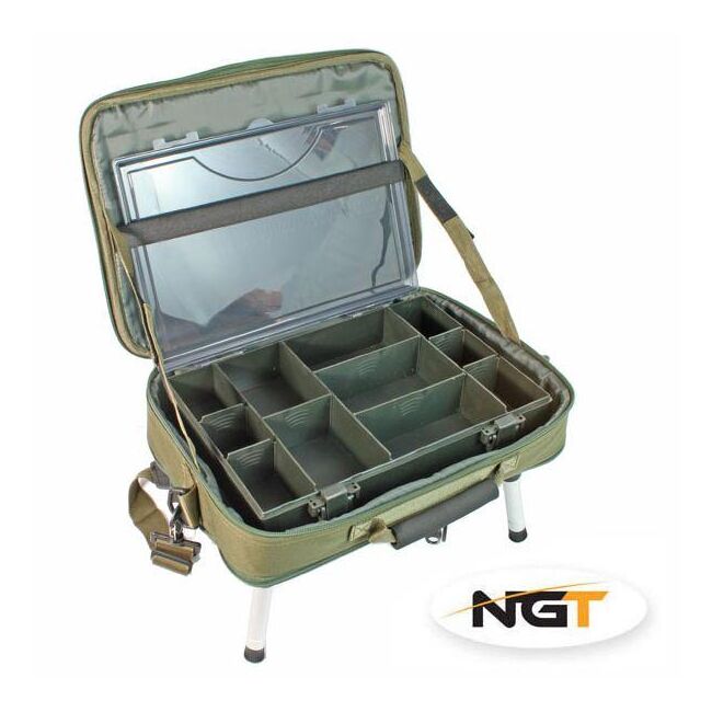 NGT BOX CASE TACKLE BAG WITH BIVVY TABLE