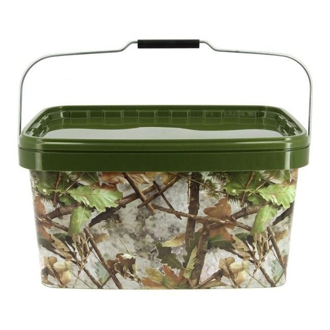 GALEATA NGT PATRATA CAMO 12.5 L CU CAPAC  SI CU MANER METALIC