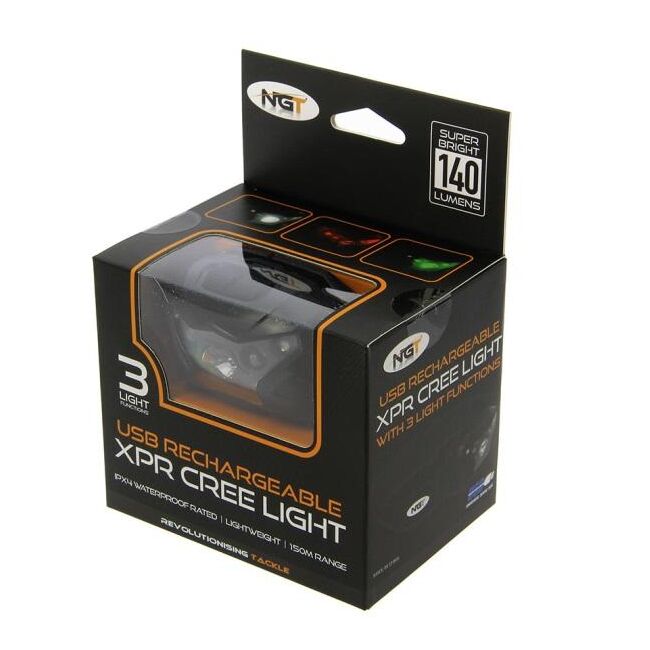 LANTERNA DE CAP NGT - XPR CREE REINCARCABIL CU USB 140 LUMEN