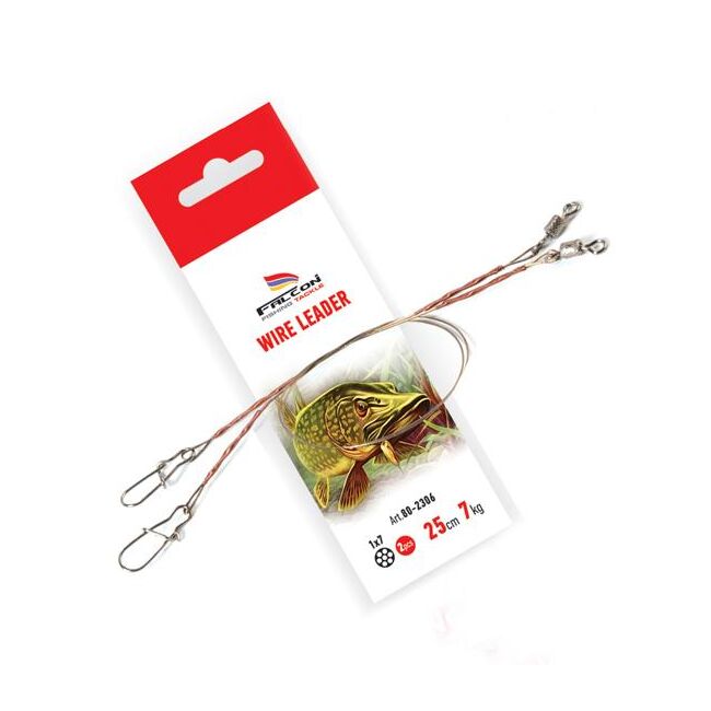 STRUNA FALCON WIRE LEADER 1 x 7 / 25 CM / 7 KG / 2 BUC / PLIC