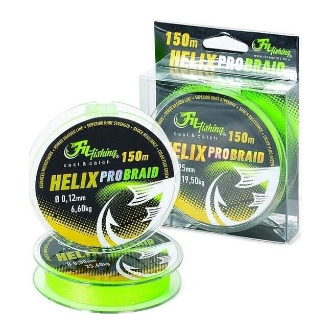 FIR TEXTIL FILFISHING HELIX  SPINNING FLUO BRAID 0.16MM/10.60KG/150M