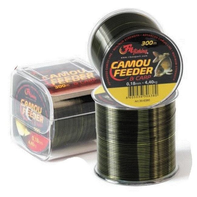 MONOFILAMENT FILFISHING CAMOU FEEDER  -  CRAP 0.22 MM / 300 M / 6.70 KG
