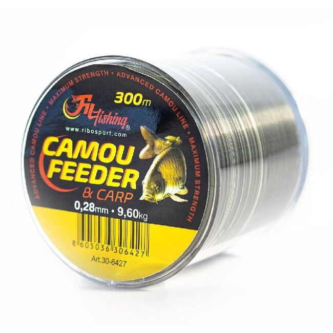 MONOFILAMENT FILFISHING CAMOU FEEDER - CRAP 0.30 MM / 300 M / 11.50 KG