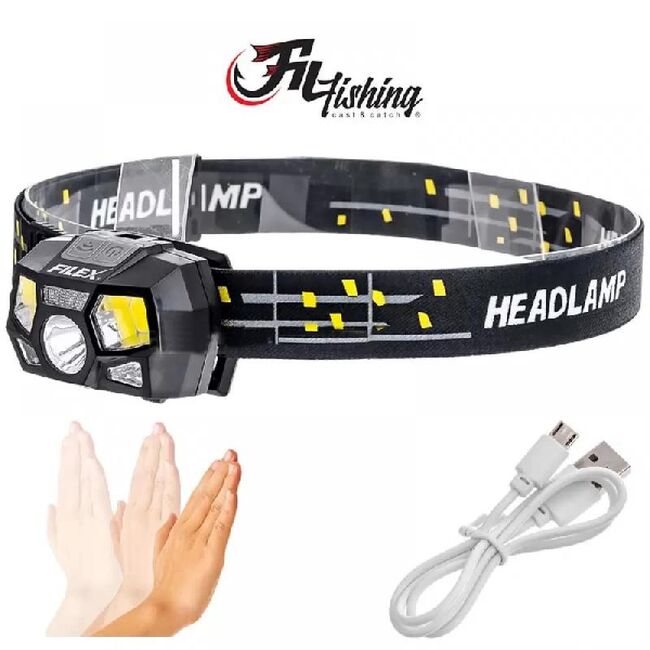 LANTERNA DE CAP REINCARCABILA CU  SENZOR  DE MISCARE FILEX HEADLAMP  120 LM