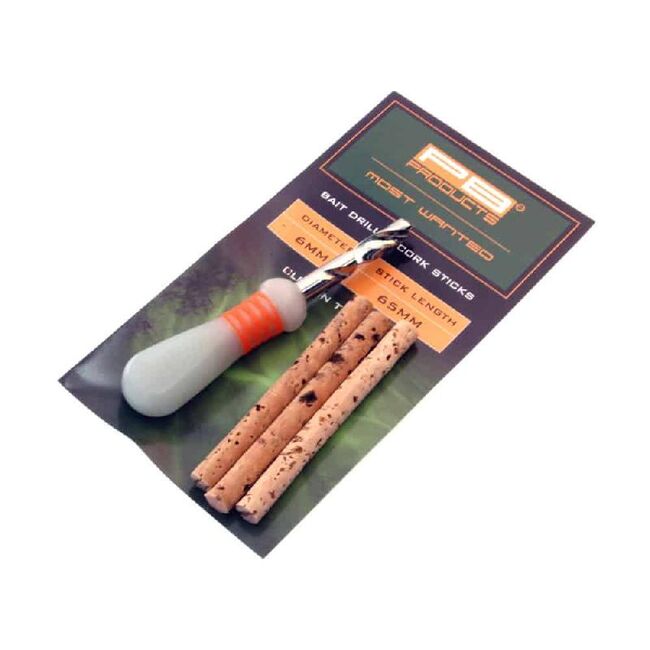 PB PRODUCTS BAIT DRILL 6 MM + 3 CORK STICKS 6.5 CM x 6 MM