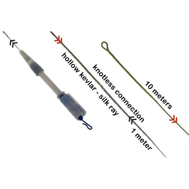 PB R2G KEVLAR /SR INLINE KNOTLESS LEADER 10M+1M 1PC
